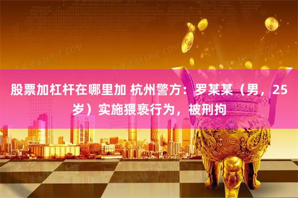 股票加杠杆在哪里加 杭州警方：罗某某（男，25岁）实施猥亵行为，被刑拘
